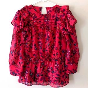 A pink, floral print top